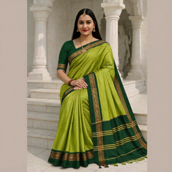 Devika - Green Royal Elephant Saree